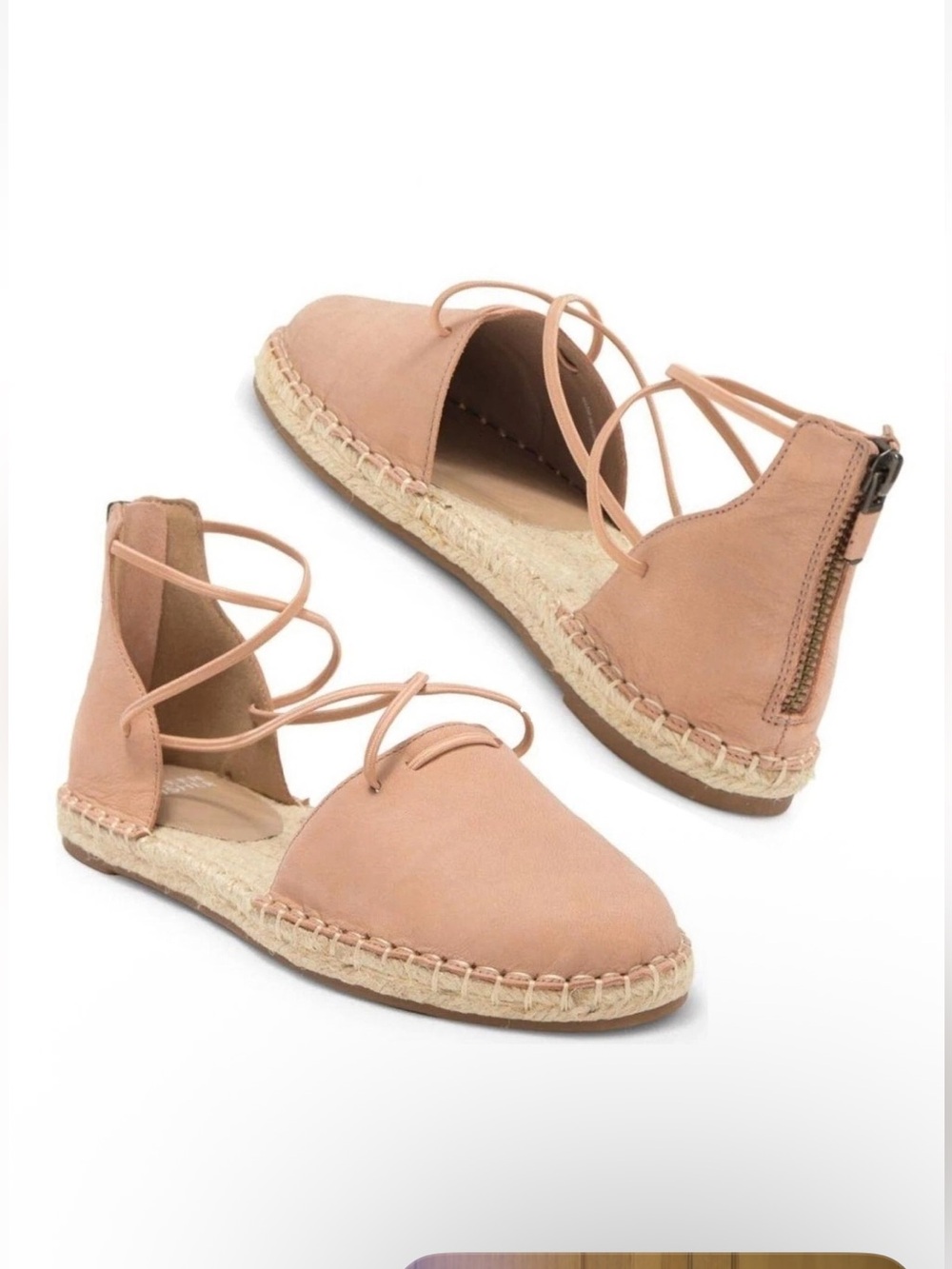 Eileen Fisher beige Lace Suede Espadrille
Size 8